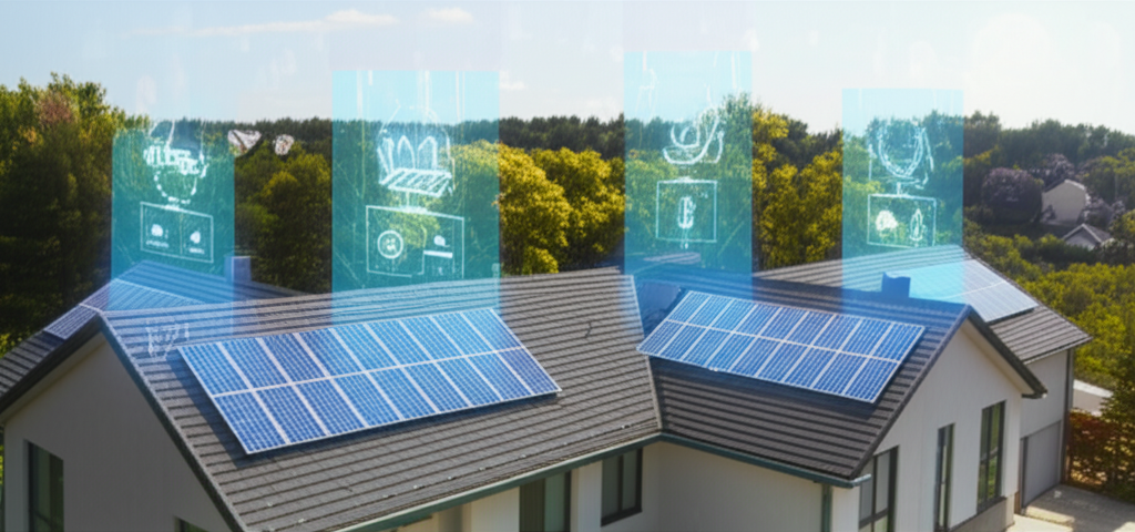 Solar panels powering homes